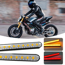Load image into Gallery viewer, Motorcycle Light Bar Strip Tail Brake Stop Flowing Water Turn Signal Light 24 SMD LED Integrated Red and Amber Color
