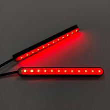 Load image into Gallery viewer, Motorcycle Light Bar Strip Tail Brake Stop Flowing Water Turn Signal Light 24 SMD LED Integrated Red and Amber Color
