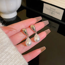 Load image into Gallery viewer, 2024 New Trend Pearl Shiny Long Earring For Women Fashion Korean S925 Silver Needle Stud Sarrings Bridal Wedding Party Jewelry
