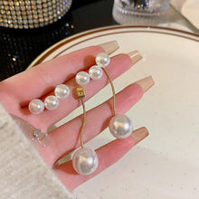 Load image into Gallery viewer, 2024 New Trend Pearl Shiny Long Earring For Women Fashion Korean S925 Silver Needle Stud Sarrings Bridal Wedding Party Jewelry
