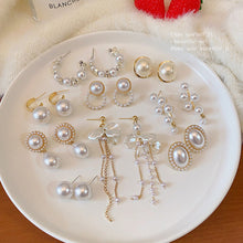 Load image into Gallery viewer, 2024 New Trend Pearl Shiny Long Earring For Women Fashion Korean S925 Silver Needle Stud Sarrings Bridal Wedding Party Jewelry
