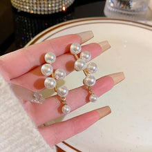Load image into Gallery viewer, 2024 New Trend Pearl Shiny Long Earring For Women Fashion Korean S925 Silver Needle Stud Sarrings Bridal Wedding Party Jewelry
