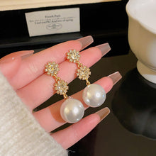 Load image into Gallery viewer, 2024 New Trend Pearl Shiny Long Earring For Women Fashion Korean S925 Silver Needle Stud Sarrings Bridal Wedding Party Jewelry
