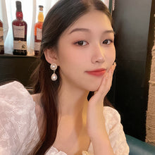 Load image into Gallery viewer, 2024 New Trend Pearl Shiny Long Earring For Women Fashion Korean S925 Silver Needle Stud Sarrings Bridal Wedding Party Jewelry
