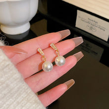 Load image into Gallery viewer, 2024 New Trend Pearl Shiny Long Earring For Women Fashion Korean S925 Silver Needle Stud Sarrings Bridal Wedding Party Jewelry

