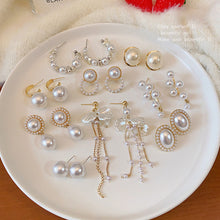 Load image into Gallery viewer, 2024 New Trend Pearl Shiny Long Earring For Women Fashion Korean S925 Silver Needle Stud Sarrings Bridal Wedding Party Jewelry
