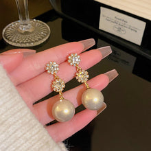 Load image into Gallery viewer, 2024 New Trend Pearl Shiny Long Earring For Women Fashion Korean S925 Silver Needle Stud Sarrings Bridal Wedding Party Jewelry
