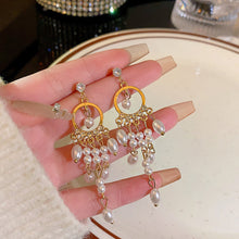 Load image into Gallery viewer, 2024 New Trend Pearl Shiny Long Earring For Women Fashion Korean S925 Silver Needle Stud Sarrings Bridal Wedding Party Jewelry
