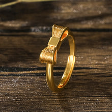 Load image into Gallery viewer, Alloy Golden Rings for Women Aesthetic Butterfly Bow tie Love Crown Plants Gold Plated Wedding Couple Ring Jewelry Vintage Accessories
