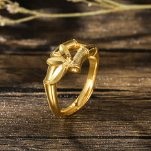 Load image into Gallery viewer, Alloy Golden Rings for Women Aesthetic Butterfly Bow tie Love Crown Plants Gold Plated Wedding Couple Ring Jewelry Vintage Accessories
