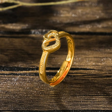Load image into Gallery viewer, Alloy Golden Rings for Women Aesthetic Butterfly Bow tie Love Crown Plants Gold Plated Wedding Couple Ring Jewelry Vintage Accessories

