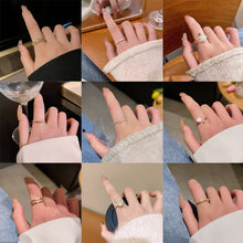Load image into Gallery viewer, 16 Style Women Alloy Zircon Flower Rabbit Cute Fashion Rings Gold Color Hollow Out Geometric Open Ring for Female Girl Finger Jewelry Gift

