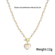 Load image into Gallery viewer, Fashion Imitation Pearls Collar Vinatge ABS Pearl Pendant Necklace For Women Simple OT Buckle Clavicle Chain Party Jewelry
