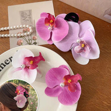 Load image into Gallery viewer, Beach Vacation Spring phalaenopsis Claw Clip Large Flower Hair Claw Sweet Hairpin For Women Girls Hawaiian Holiday Wedding Party Hair Accessories
