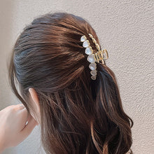 Load image into Gallery viewer, Fashion Gold Large Rhinestone Alloy Hair Clips for Girls Pearl Hair Accessories Geometric Metal Hair Claw Cross Hairclip Headband Hairpin Hair Crab Women
