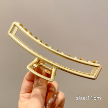 Load image into Gallery viewer, Fashion Gold Large Rhinestone Alloy Hair Clips for Girls Pearl Hair Accessories Geometric Metal Hair Claw Cross Hairclip Headband Hairpin Hair Crab Women
