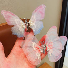 Load image into Gallery viewer, Butterfly Pearl Hair Clip Women Moving Wings Hair Accessories Girls Gradient Color Dreamlike Hairpin Children Lovely Barrettes Kids Styling
