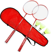 Load image into Gallery viewer, Badminton Racket Set For Beginners Beatable Durable Iron Alloy Training Racket With 3 Nylon Badminton And Racket Bag
