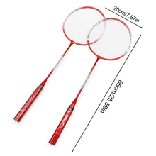 Load image into Gallery viewer, Badminton Racket Set For Beginners Beatable Durable Iron Alloy Training Racket With 3 Nylon Badminton And Racket Bag

