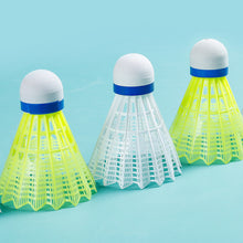Load image into Gallery viewer, 12PCS Nylon Badminton Cork Ball Head Hollow Ball Skirt Durable Windproof Recreational Training Special Ball
