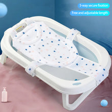Load image into Gallery viewer, 5 Buckles Adjustable Baby Bath Cushion Bed Newborn Bathtub Net Infant Bath Supporter Mat Anti-Slip Bathing Tub Pillow Nonslip Shower Cradle for 0-2Years
