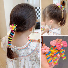 Load image into Gallery viewer, Girls Telephone Wire Line Ponytail Holder Rubber Band Elastic Hair Band DIY Bowknot Braided Phone Cord Straight Hair Tie Hair Rope
