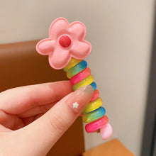 Load image into Gallery viewer, Girls Telephone Wire Line Ponytail Holder Rubber Band Elastic Hair Band DIY Bowknot Braided Phone Cord Straight Hair Tie Hair Rope
