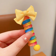 Load image into Gallery viewer, Girls Telephone Wire Line Ponytail Holder Rubber Band Elastic Hair Band DIY Bowknot Braided Phone Cord Straight Hair Tie Hair Rope
