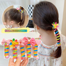 Load image into Gallery viewer, Girls Telephone Wire Line Ponytail Holder Rubber Band Elastic Hair Band DIY Bowknot Braided Phone Cord Straight Hair Tie Hair Rope
