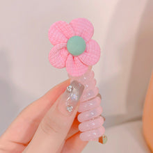 Load image into Gallery viewer, Girls Telephone Wire Line Ponytail Holder Rubber Band Elastic Hair Band DIY Bowknot Braided Phone Cord Straight Hair Tie Hair Rope
