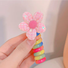 Load image into Gallery viewer, Girls Telephone Wire Line Ponytail Holder Rubber Band Elastic Hair Band DIY Bowknot Braided Phone Cord Straight Hair Tie Hair Rope
