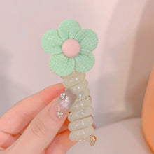 Load image into Gallery viewer, Girls Telephone Wire Line Ponytail Holder Rubber Band Elastic Hair Band DIY Bowknot Braided Phone Cord Straight Hair Tie Hair Rope
