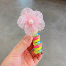 Load image into Gallery viewer, Girls Telephone Wire Line Ponytail Holder Rubber Band Elastic Hair Band DIY Bowknot Braided Phone Cord Straight Hair Tie Hair Rope
