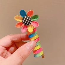 Load image into Gallery viewer, Girls Telephone Wire Line Ponytail Holder Rubber Band Elastic Hair Band DIY Bowknot Braided Phone Cord Straight Hair Tie Hair Rope
