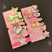 Load image into Gallery viewer, 7Pcs/Set Y2k Sweet Cool Dopamine Girl Women's Hairpin Side Hair Clip Set Designer Headwear Bangs Hairpin Headpiece Hair Accessories Hairwear Duckbill Clip

