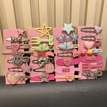 Load image into Gallery viewer, 7Pcs/Set Y2k Sweet Cool Dopamine Girl Women's Hairpin Side Hair Clip Set Designer Headwear Bangs Hairpin Headpiece Hair Accessories Hairwear Duckbill Clip
