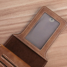 Load image into Gallery viewer, High Capacity Men's Zipper Blocking Leather Wallet Multiple Card Slots Card ID Credit Card Holder Coin Vintage Wallet
