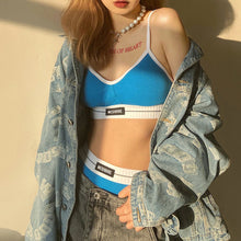 Load image into Gallery viewer, Women Seamless Bra Set Medium Waist Panties Bralette Sexy Lingerie Set Vneck Sport Brassiere Female Cotton Underwear Set

