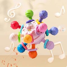Load image into Gallery viewer, Baby Rotating Rattle Ball Grasping Activity Baby Development Toy Silicone Teether Baby Sensory Toys Montessori Toy

