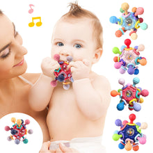 Load image into Gallery viewer, Baby Rotating Rattle Ball Grasping Activity Baby Development Toy Silicone Teether Baby Sensory Toys Montessori Toy
