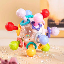 Load image into Gallery viewer, Baby Rotating Rattle Ball Grasping Activity Baby Development Toy Silicone Teether Baby Sensory Toys Montessori Toy
