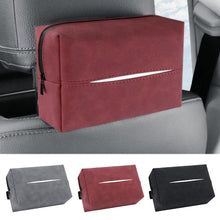 Load image into Gallery viewer, suede Leather Car Tissue Box Auto Sun Visor Seat Back Hanging Tissue Box Holder Armrest Box Paper Towel Organizer
