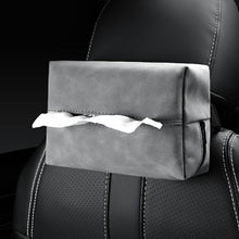 Load image into Gallery viewer, suede Leather Car Tissue Box Auto Sun Visor Seat Back Hanging Tissue Box Holder Armrest Box Paper Towel Organizer
