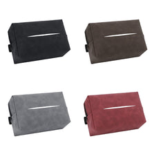 Load image into Gallery viewer, suede Leather Car Tissue Box Auto Sun Visor Seat Back Hanging Tissue Box Holder Armrest Box Paper Towel Organizer
