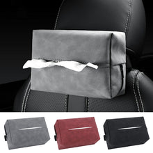Load image into Gallery viewer, suede Leather Car Tissue Box Auto Sun Visor Seat Back Hanging Tissue Box Holder Armrest Box Paper Towel Organizer
