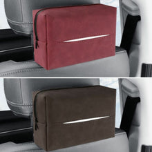 Load image into Gallery viewer, suede Leather Car Tissue Box Auto Sun Visor Seat Back Hanging Tissue Box Holder Armrest Box Paper Towel Organizer
