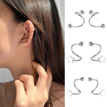 Load image into Gallery viewer, Sweet Caring Earrings for Girls Cute S-shaped Wrapped Earrings Small Fresh Personality Five Pointed Star Niche Spring Earrings
