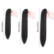 Load image into Gallery viewer, Grab Clip Straight Ponytail Wig for Women, Fluffy Natural Black Long Straight Ponytail Long Braid Women Wig False Hair

