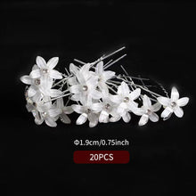 Load image into Gallery viewer, Bride's Pan Hair Fork Pin U-shaped Clip Pearl Hair Fork U-shaped Crystal Hair Clip Princess Woven Headpiece Hair Clip
