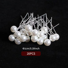 Load image into Gallery viewer, Bride's Pan Hair Fork Pin U-shaped Clip Pearl Hair Fork U-shaped Crystal Hair Clip Princess Woven Headpiece Hair Clip
